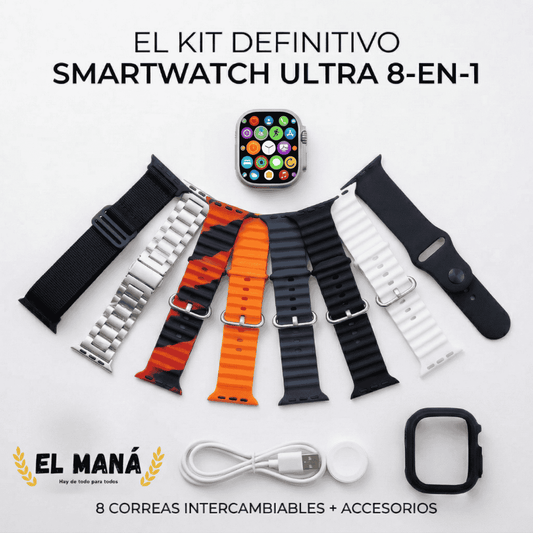 ⌚SMARTWATCH 8 en 1 ULTRA: 8 Correas + Protector
