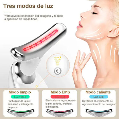 Masajeador Facial LED con Vibración - Rejuvenated Skin®