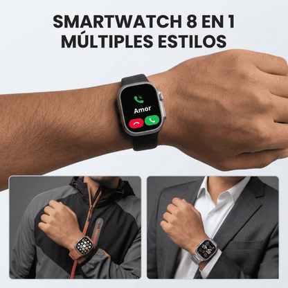 ⌚SMARTWATCH 8 en 1 ULTRA: 8 Correas + Protector