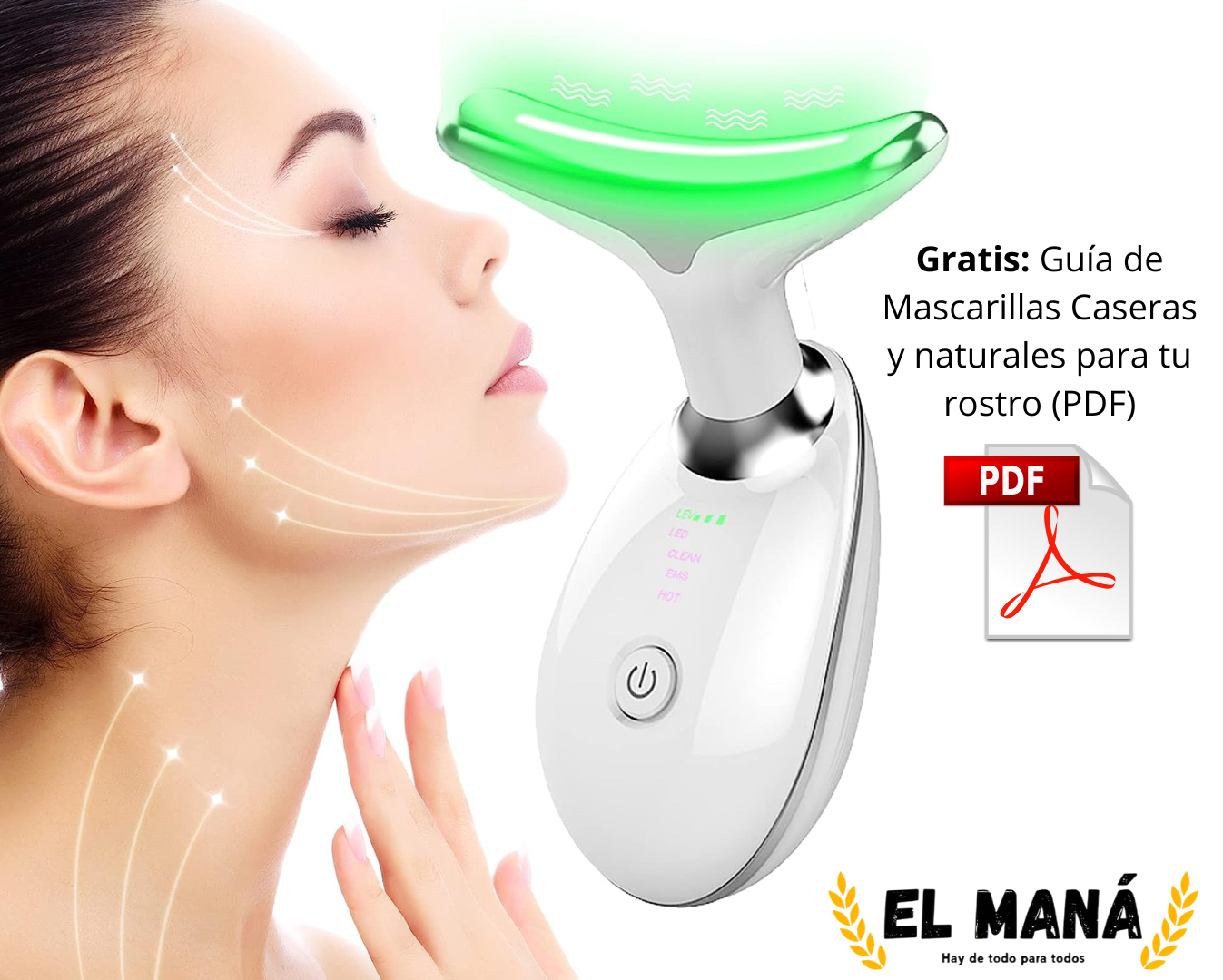 Masajeador Facial LED con Vibración - Rejuvenated Skin®